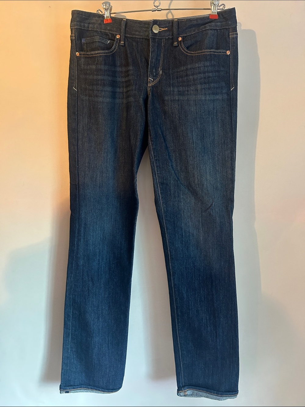 GAP women’s size 10 long Dark Blue Real Straight-Leg Jeans